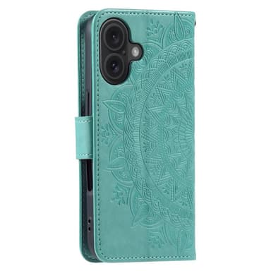 SKALO iPhone 16 Mandala Flip Cover - Turkis