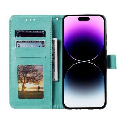 SKALO iPhone 16 Mandala Flip Cover - Turkis