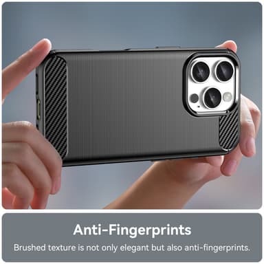 SKALO iPhone 16 Pro Max Armor Carbon Stødsikker TPU-cover - Sort