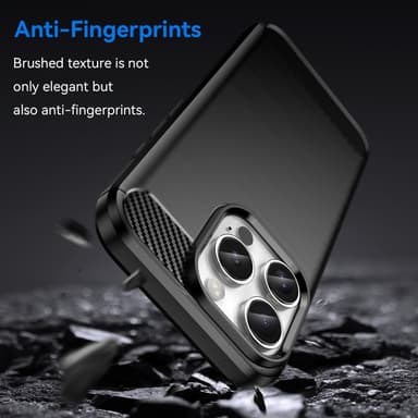 SKALO iPhone 16 Pro Max Armor Carbon Stødsikker TPU-cover - Sort
