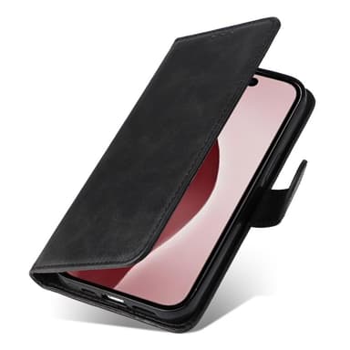 SKALO iPhone 16 Pro PU-læder Pungetui - Sort