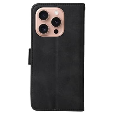 SKALO iPhone 16 Pro PU-læder Pungetui - Sort