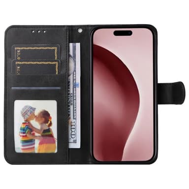 SKALO iPhone 16 Pro PU-læder Pungetui - Sort