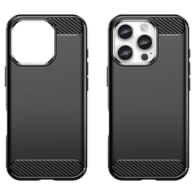 SKALO iPhone 16 Pro Max Armor Carbon Stødsikker TPU-cover - Sort