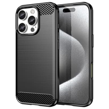 SKALO iPhone 16 Pro Max Armor Carbon Stødsikker TPU-cover - Sort