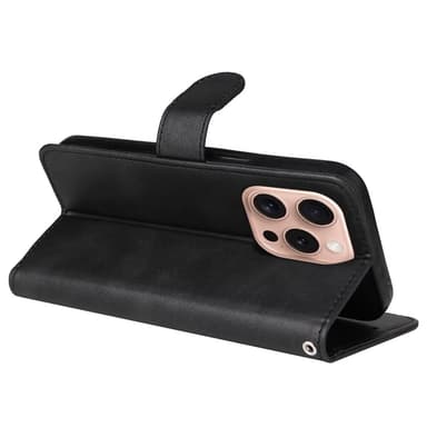 SKALO iPhone 16 Pro PU-læder Pungetui - Sort