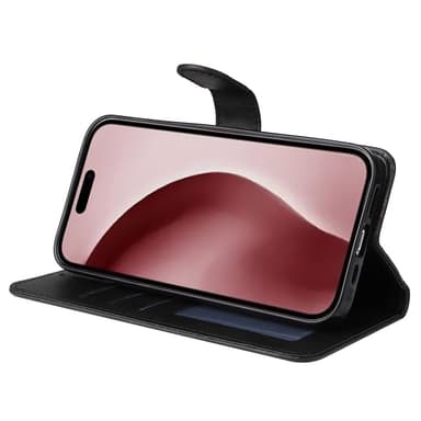 SKALO iPhone 16 Pro PU-læder Pungetui - Sort