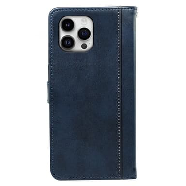 SKALO iPhone 16 Pro Max Flip Cover m. pung i PU-læder - Blå