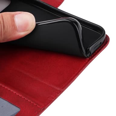 SKALO iPhone 16 PU-læder Pungetui - Rød