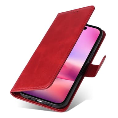 SKALO iPhone 16 PU-læder Pungetui - Rød