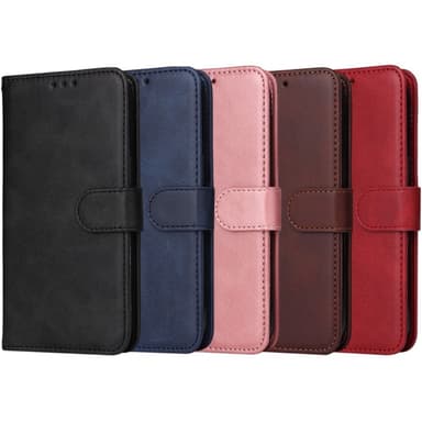 SKALO iPhone 16 PU-læder Pungetui - Rød