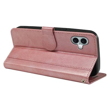 SKALO iPhone 16 Flip Cover m. pung i PU-læder - Rosa guld