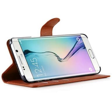 Samsung Galaxy S6 EDGE Pungetui Cover Case (Brun)