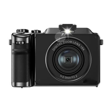 Digitalkamera 4K/48MP/18X digital zoom/autofokus/dobbeltkamera med 32GB TF-kort Sort