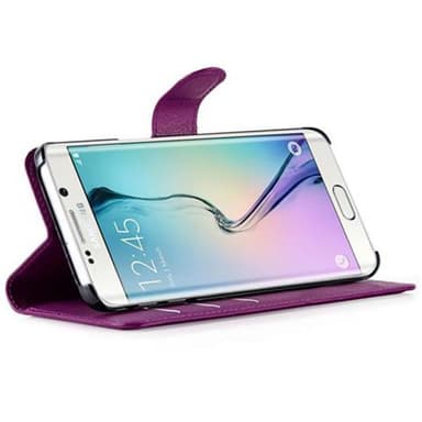 Samsung Galaxy S6 EDGE Pungetui Cover Case (Lilla)