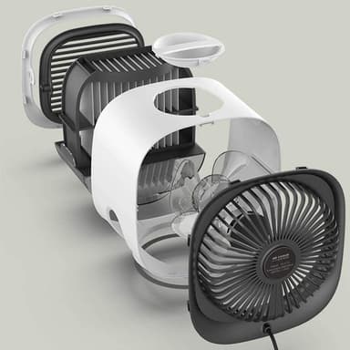 Luftkøler 4-i-1 ventilator / luftfugter / luftrenser med LED Hvid