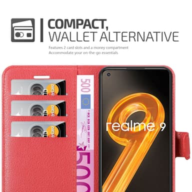 Realme 9 4G / 9 PRO+ Pungetui Cover Case (Rød)