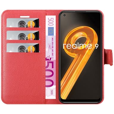 Realme 9 4G / 9 PRO+ Pungetui Cover Case (Rød)