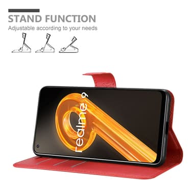 Realme 9 4G / 9 PRO+ Pungetui Cover Case (Rød)
