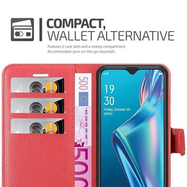 Oppo A12 Pungetui Cover Case (Rød)