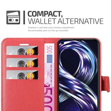Realme 8i / Narzo 50 4G Pungetui Cover Case (Rød)