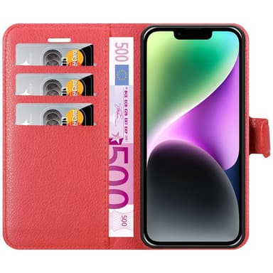 iPhone 14 PLUS Pungetui Cover Case (Rød)