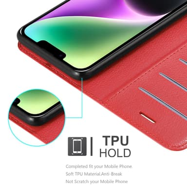 iPhone 14 PLUS Pungetui Cover Case (Rød)