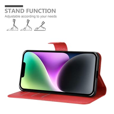 iPhone 14 PLUS Pungetui Cover Case (Rød)