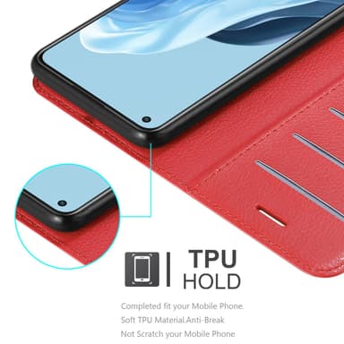Oppo FIND X5 LITE / Reno7 5G Pungetui Cover Case (Rød)