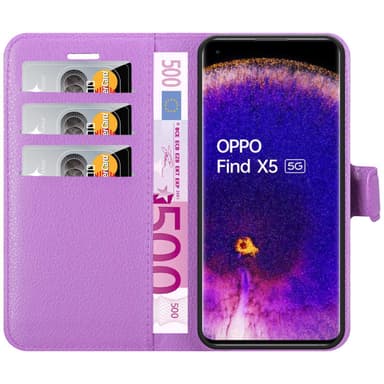 Oppo FIND X5 Pungetui Cover Case (Lilla)
