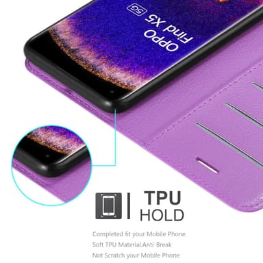 Oppo FIND X5 Pungetui Cover Case (Lilla)