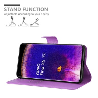 Oppo FIND X5 Pungetui Cover Case (Lilla)
