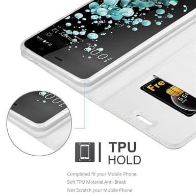 HTC U PLAY Cover Etui Case (Sølv)
