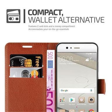 Huawei P10 PLUS Pungetui Cover Case (Brun)