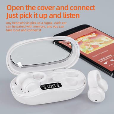 Trådløse Bluetooth 5.3 Bone Conduction høretelefoner Sort