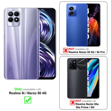 Realme 8i / Narzo 50 4G Pungetui Cover Case (Lyserød)