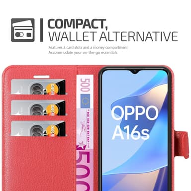 Oppo A16s / A54s Pungetui Cover Case (Rød)