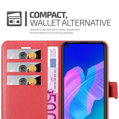 Huawei P40 LITE E Pungetui Cover Case (Rød)