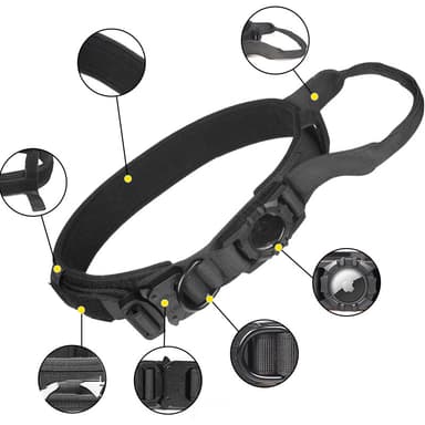 AirTag Hundehalsbånd - Justerbart Hundehalsbånd i Nylon med AirTag-holder Sort L