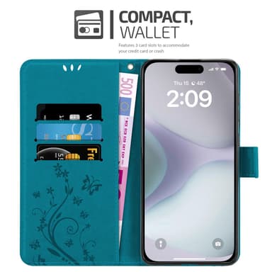 iPhone 16 Pungetui Cover Case (Blå)