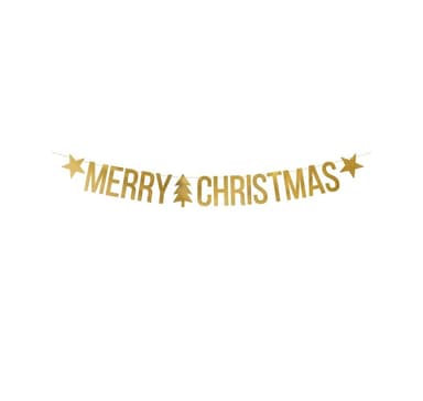 Banner Merry Christmas guld 10,5x150 cm