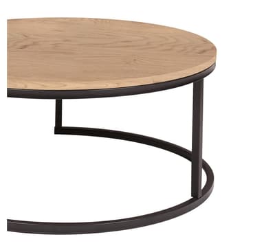 Sofabord BRITU D80xH35cm, lyst træ