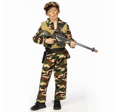 Soldat kostume + hat (152 cm)