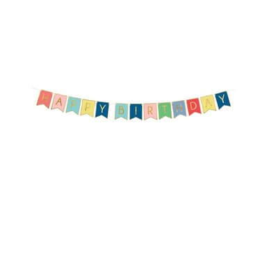 Banner tillykke med fødselsdagen, mix 15*175cm