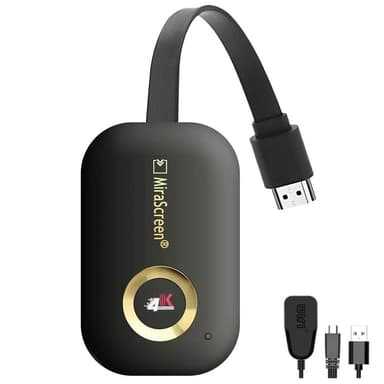 Trådløs HDMI donglemodtager 5G/2.4G 4K G9 Plus Sort