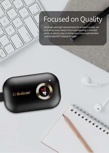 Trådløs HDMI donglemodtager 5G/2.4G 4K G9 Plus Sort