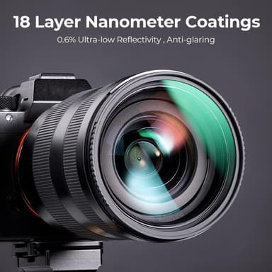Kameralinsefilter UV-filter - linsebeskyttelse og forebyggelse af UV-stråler Gennemsigtig+sort 72 mm