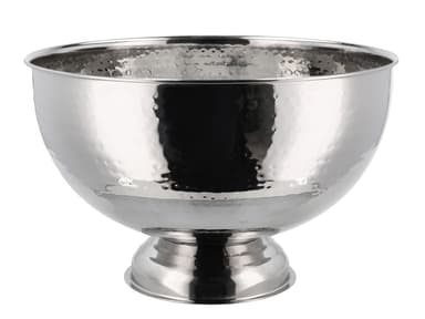 Champagnebowle Dia 38 cm hamret blank stål