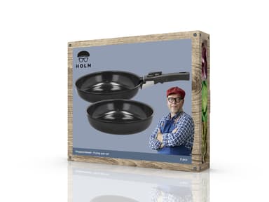 HOLM Stegepandesæt aftagel. håndtag Black