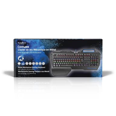 Nedis Wired Gaming Keyboard | USB | Mekaniske Taster | RGB | Fransk | FR layout | USB Drevet | Strømkabellængde: 1.70 m | Gaming